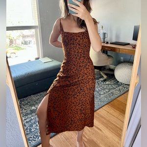 ROWA Midi dress with slit in leopard print size Small (purchased at Nordstrom)
